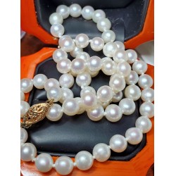 Estate 17.5" 5.8-6.3mm Pearl Necklace 14k Gold Clasp $1Nr